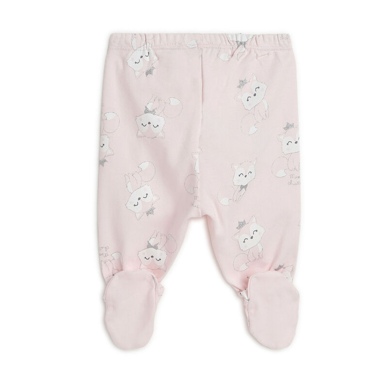 Girls Light Pink Printed Smock with Legging image number 3